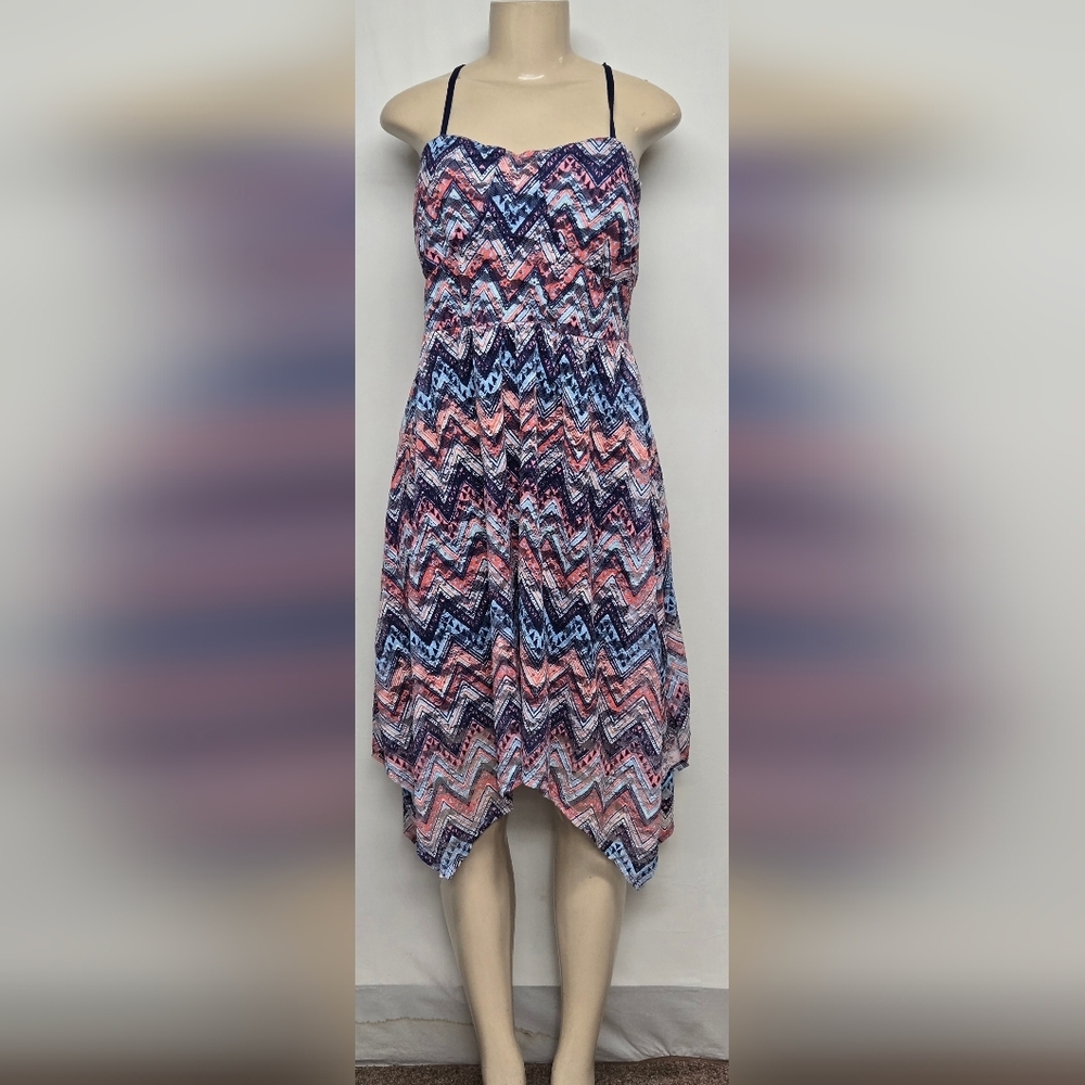 No Boundaries Bra Cup Dress Chevron Open Back XXL 2X 19 Spaghetti Straps Lace